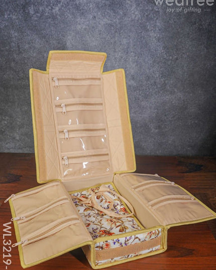 Rectangular Foldable Jewel Pouch With Floral Design (12X7) - Wl3219-1 Organizers