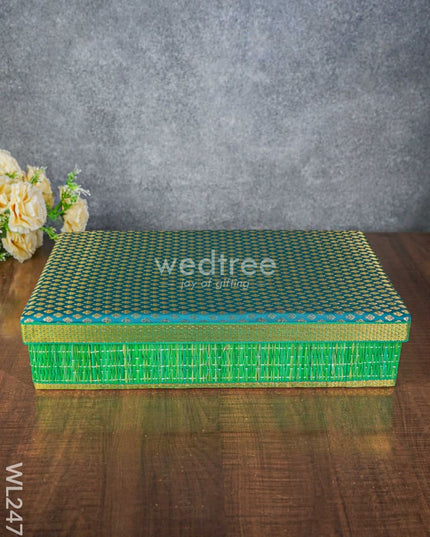Rectangular Korai Mat Saree Box - Wl2479 Wedding Essentials