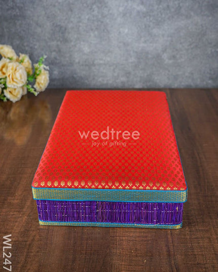 Rectangular Korai Mat Saree Box - Wl2479 Wedding Essentials