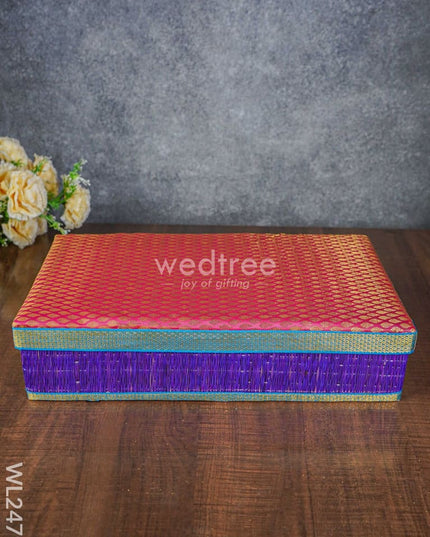 Rectangular Korai Mat Saree Box - Wl2479 Wedding Essentials