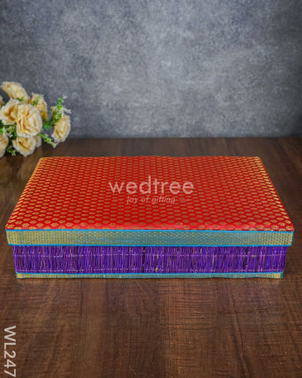 Rectangular Korai Mat Saree Box - Wl2479 Wedding Essentials