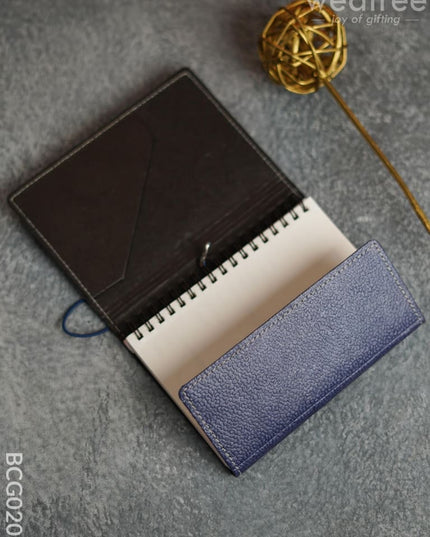 Recycled Cotton Foldable Spiral Notebook - Blue Bcg0200 Office Utility