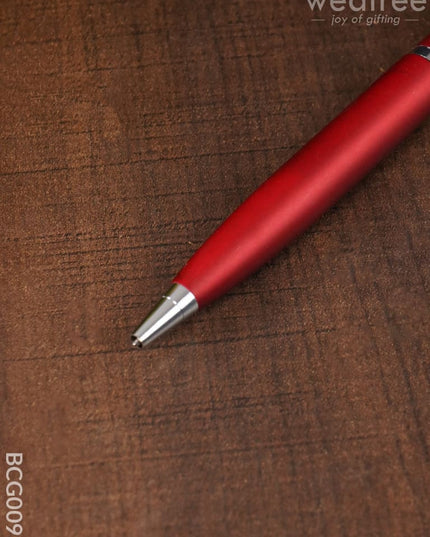 Red Matte With Silver Finish - Ball Point Pen Bcg0093 Office Utility
