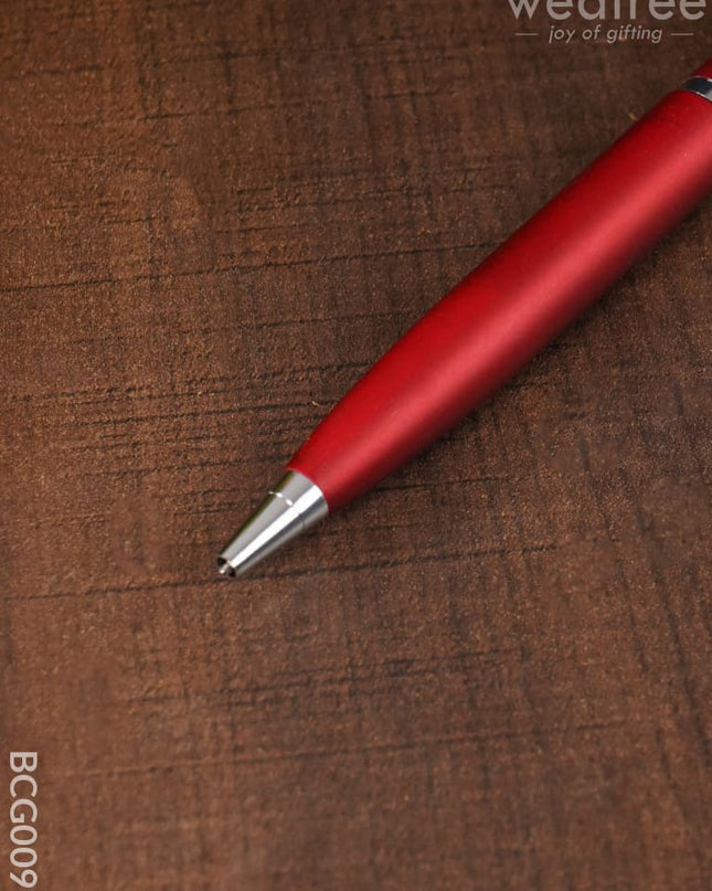 Red Matte With Silver Finish - Ball Point Pen Bcg0093 Office Utility
