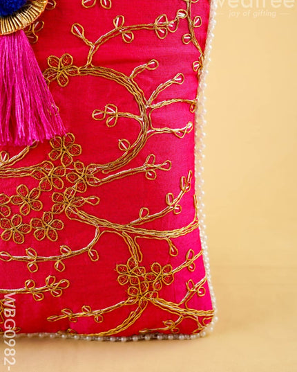 Return Gift Hand Bag with Pearl Handle - 9 inch - WBG0982-2 - Hand Bags