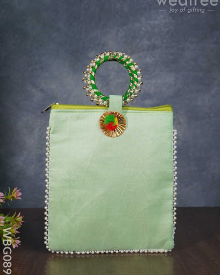 Return Gift Hand Bag With Pearl Handle - Wbg0894 Bags