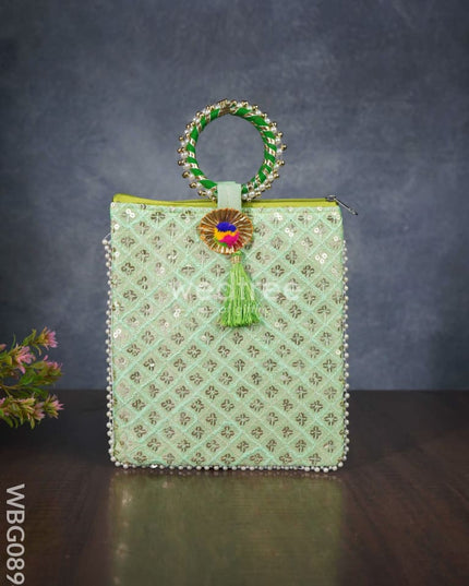 Return Gift Hand Bag With Pearl Handle - Wbg0894 Bags