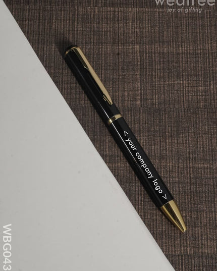 Roller Ball Point Pen (Metallic Black With Gold Finish) - Wbg0434 Kids Return Gifts