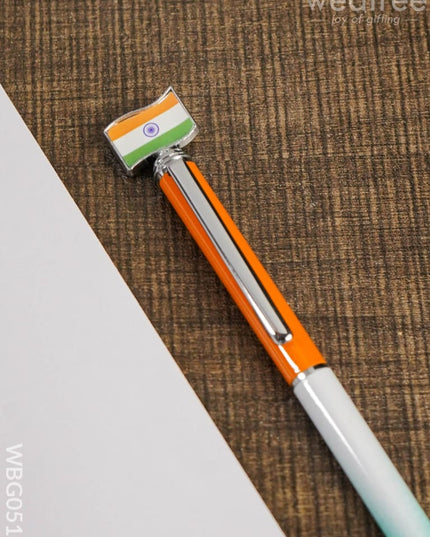 Roller Ball Point Pen - Tri Colour With Flag Wbg0515 Kids Return Gifts