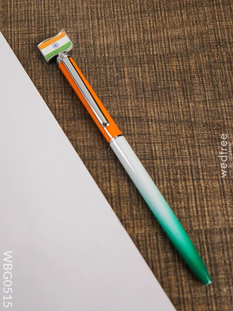 Roller Ball Point Pen - Tri Colour With Flag Wbg0515 Kids Return Gifts