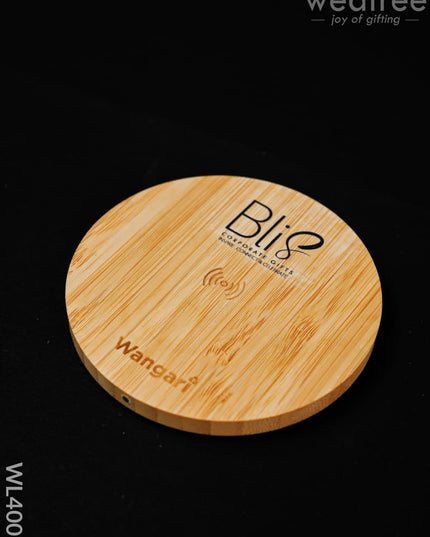 Round Bamboo Charger - 15W Wl4005 Personalised Gifts