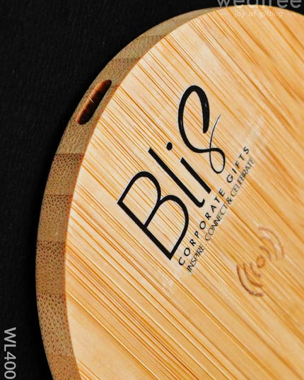 Round Bamboo Charger - 15W Wl4005 Personalised Gifts