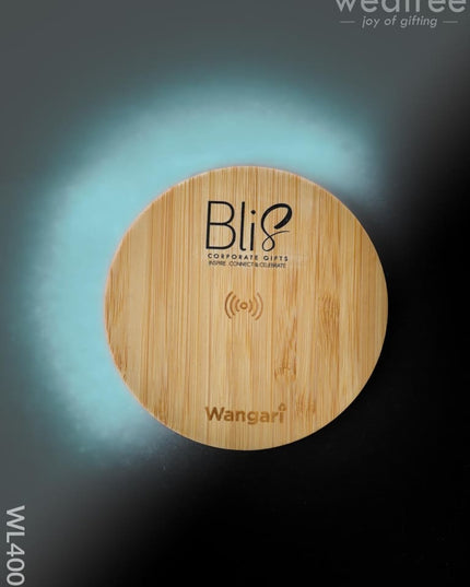 Round Bamboo Charger - 15W Wl4005 Personalised Gifts