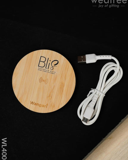 Round Bamboo Charger - 15W Wl4005 Personalised Gifts