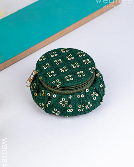 Round Embroidered Bangle Box - WBG1846 - Jewellery Holders RG