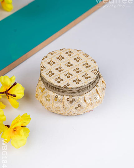 Round Embroidered Bangle Box - WBG1846 - Jewellery Holders RG