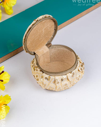 Round Embroidered Bangle Box - WBG1846 - Jewellery Holders RG