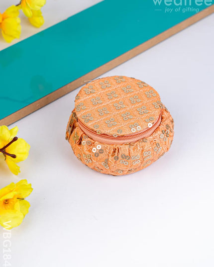 Round Embroidered Bangle Box - WBG1846 - Jewellery Holders RG
