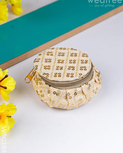 Round Embroidered Bangle Box - WBG1846 - Jewellery Holders RG