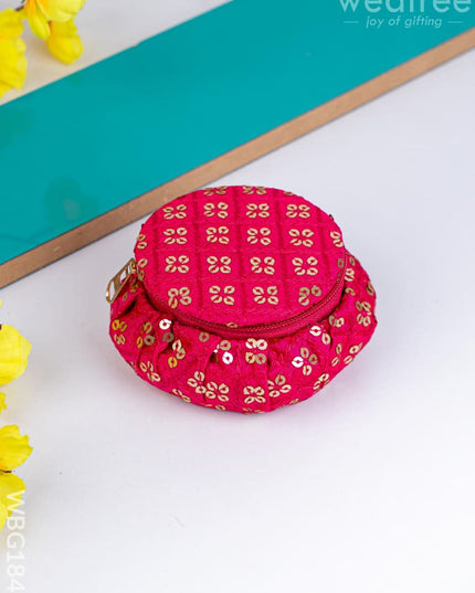 Round Embroidered Bangle Box - WBG1846 - Jewellery Holders RG
