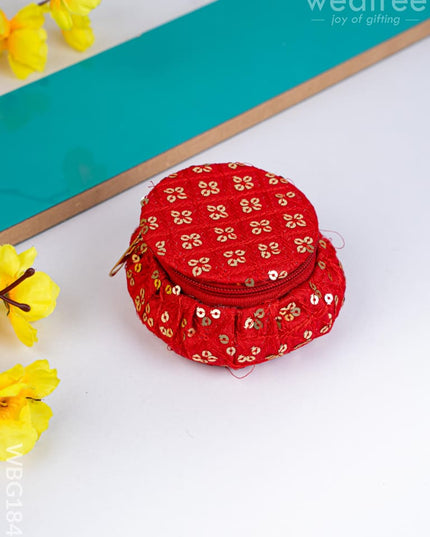 Round Embroidered Bangle Box - WBG1846 - Jewellery Holders RG