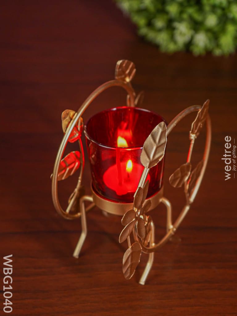 Round T Light Holder With Glass - Wbg1040 Candles