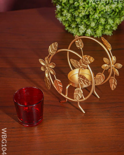 Round T Light Holder With Glass - Wbg1040 Candles