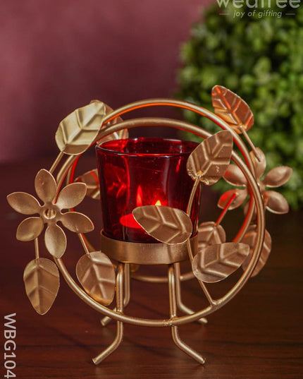 Round T Light Holder With Glass - Wbg1040 Candles