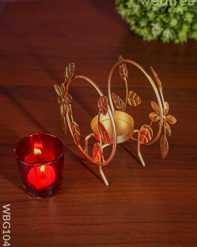 Round T Light Holder With Glass - Wbg1040 Candles