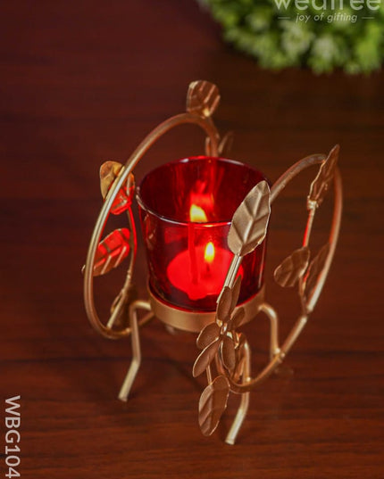 Round T Light Holder With Glass - Wbg1040 Candles