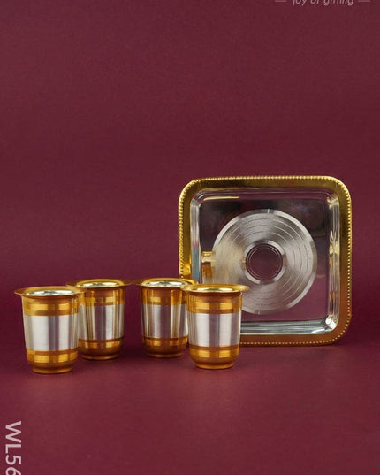 Sandwich Tray with Set of 4 Glass - WL5697 - EPNS Gifts