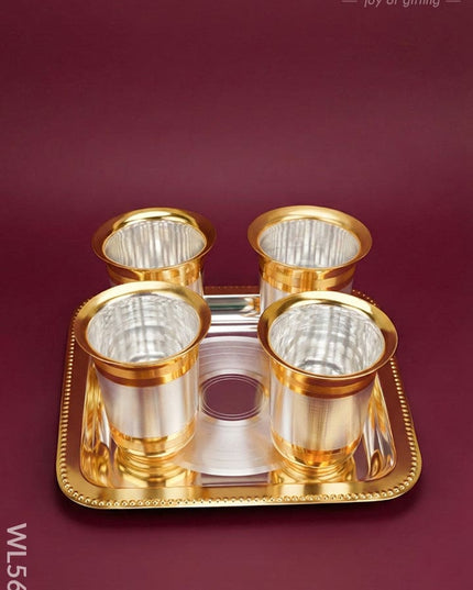 Sandwich Tray with Set of 4 Glass - WL5697 - EPNS Gifts