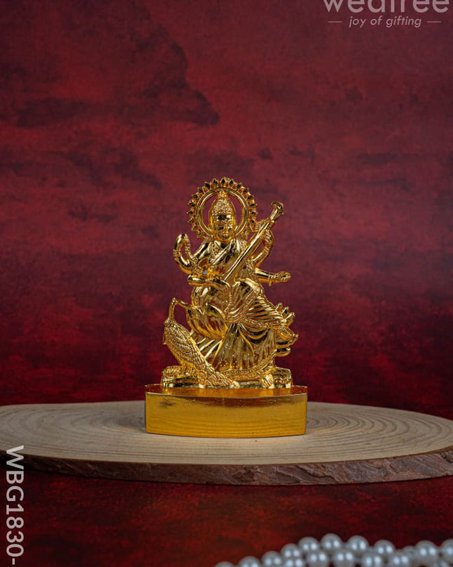Saraswathi Murthi - Gold Finish - 4 inch - WBG1830-1 - Murti - RG