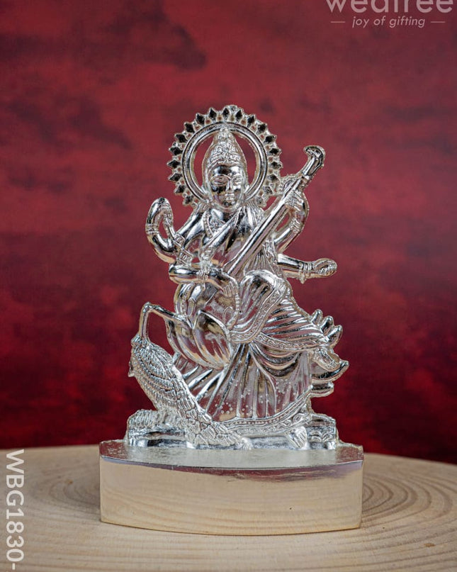 Saraswathi Murthi - Silver Finish - 4 inch - WBG1830-2 - Murti - RG