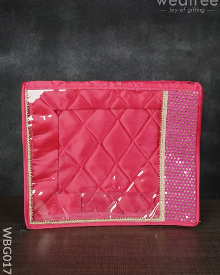 Saree Cover With Chumki Embroidery - 6Inches Wbg0176 Bags