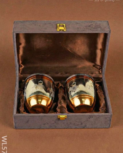 Set of 2 Glass with Lid - WL5704 - EPNS Gifts
