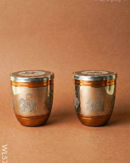 Set of 2 Glass with Lid - WL5704 - EPNS Gifts