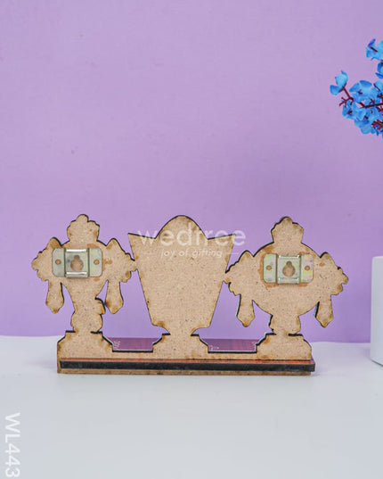 Shank-Chakra-Naama Wall Hanging With Stand - Wl4435 Wooden Utility