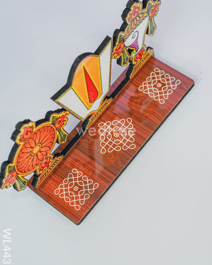 Shank-Chakra-Naama Wall Hanging With Stand - Wl4435 Wooden Utility