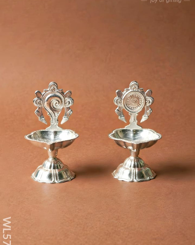 Shankh Chakra Diya - Set of 2 - WL5711 - EPNS Gifts