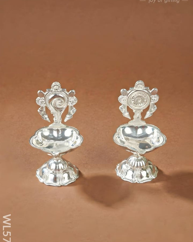 Shankh Chakra Diya - Set of 2 - WL5711 - EPNS Gifts