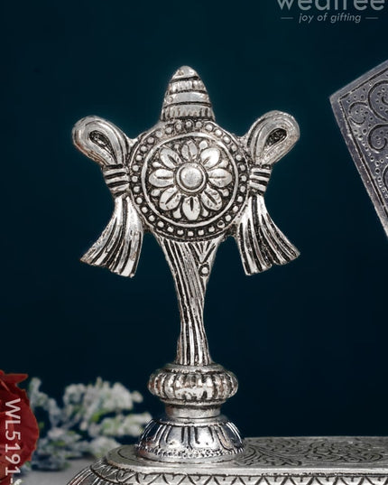 Shankh Chakra Tilak Idol - 5 inch - Silver - WL5191-2 - White Metal