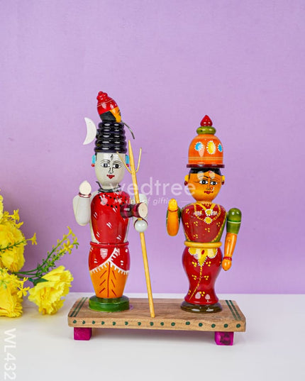Shivan Parvati Toy - Wl4323 Wooden Decor