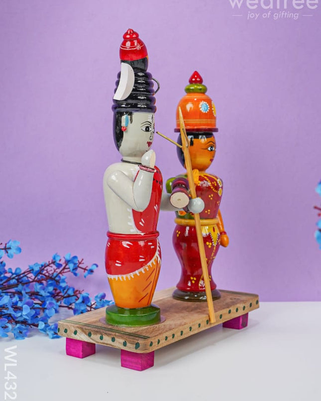 Shivan Parvati Toy - Wl4323 Wooden Decor