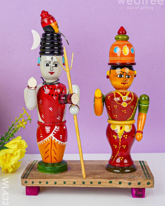 Shivan Parvati Toy - Wl4323 Wooden Decor
