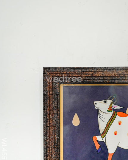 Krishna With Pichwai Cow Frames - 17 X 10 Inch Set Of 2 Wl4558
