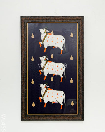 Krishna With Pichwai Cow Frames - 17 X 10 Inch Set Of 2 Wl4558