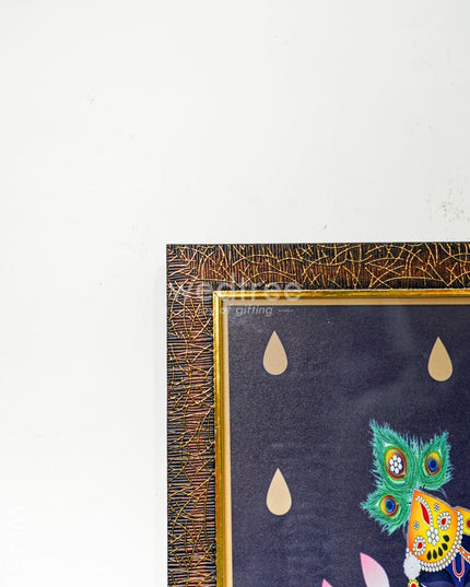 Krishna With Pichwai Cow Frames - 17 X 10 Inch Set Of 2 Wl4558