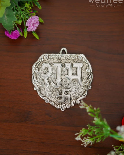 White Metal Shubh Laabh Plates (Set Of 2) - Wl1973 Divine Figurines