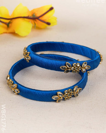 Silk Thread Bangles - Set of 2 - 2.8 inch - WBG1776-2 - Bangles & Bracelets